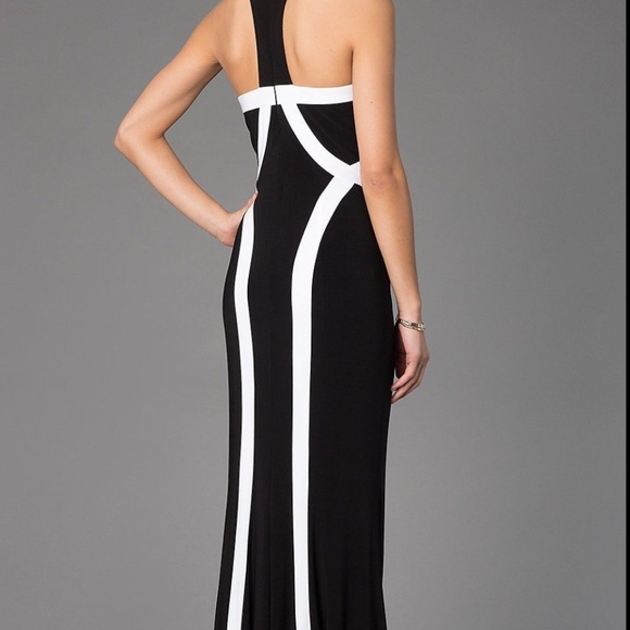 Faviana 7573 Black and Nude Formal Prom Homecoming Wedding Dress size 8 - Picture 6 of 8